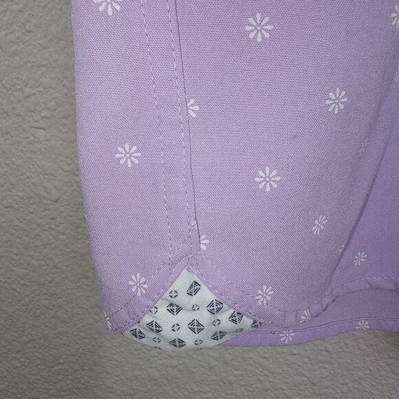 Ted Baker London lavender button-up short sleeve top shirt 5 (xl) - Picture 7 of 8